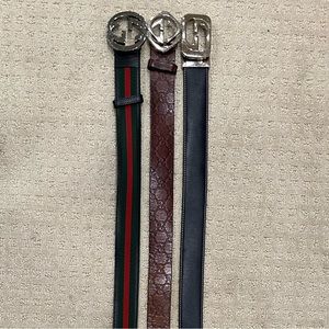 3 Gucci Belts - for pant size 34-36